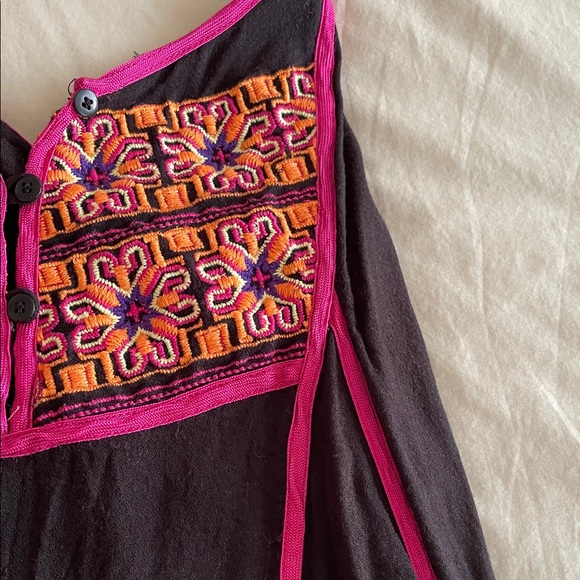 M.   One Teaspoon   Amazing Embroidered Black and Pink Mini Dress - Picture 4 of 6